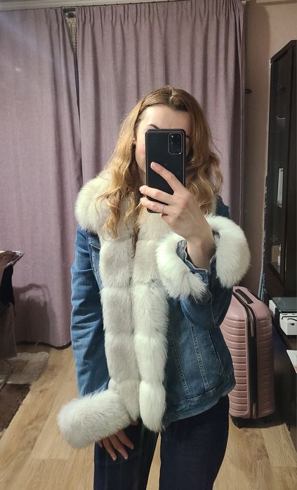 Джинсова куртка з натуральним хутром