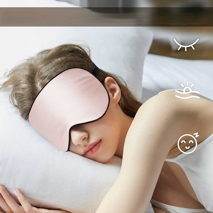 Jedwabna Opaska na Oczy do Spania 2 sztuki Maska Na Jedwab Mulberry