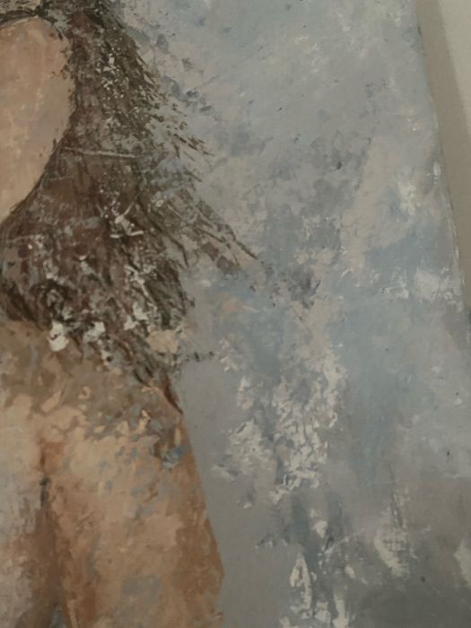 Quadro nu de mulher, pintado á mão em tela