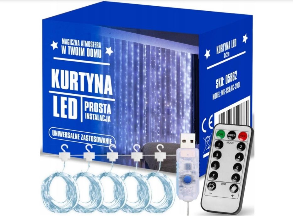 Kurtyna led biały zimny Nowa
