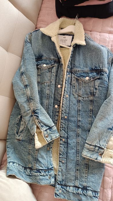 Kurtka jeansowa Cropp s kożuszek 36