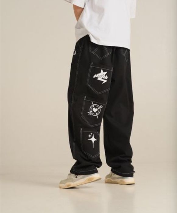 Штани оверсайз чоловічі OGONPUSHKA Ram чорн