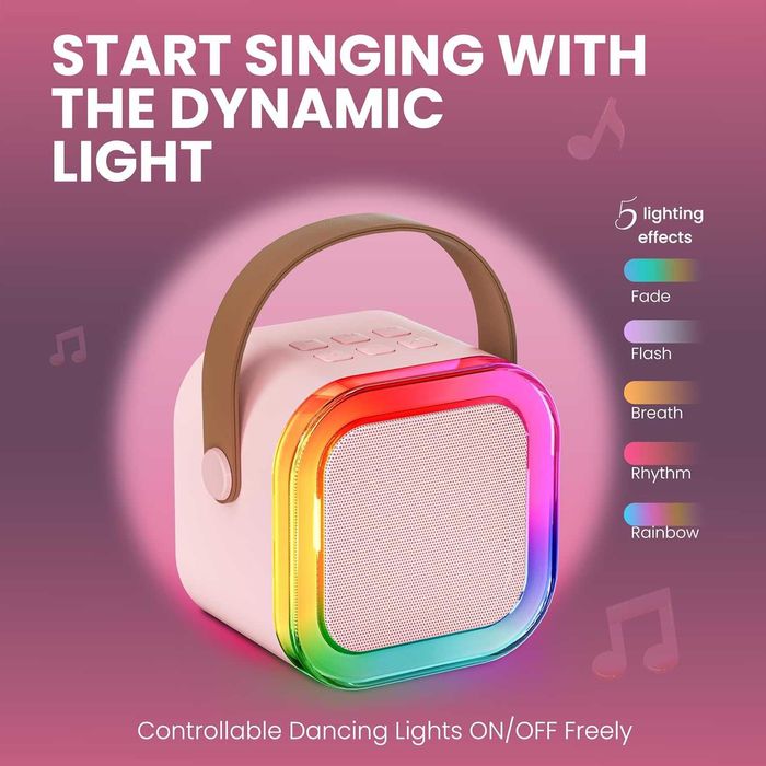 Zestaw karaoke dla dzieci 2 mikrofony, głośnik