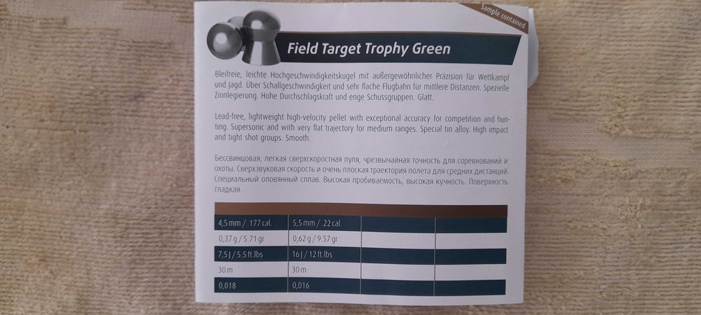 Chumbos 4.5 da H&N Trophy Field e Green e Skenco