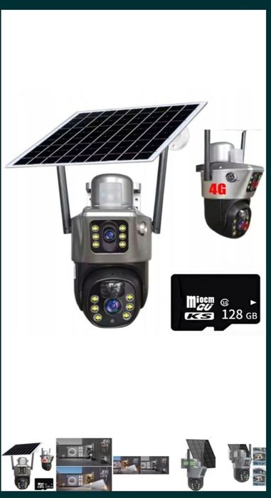 Kamera solarna na kartę SIM 4G  8Mpx największe aku plus najw. Panel s