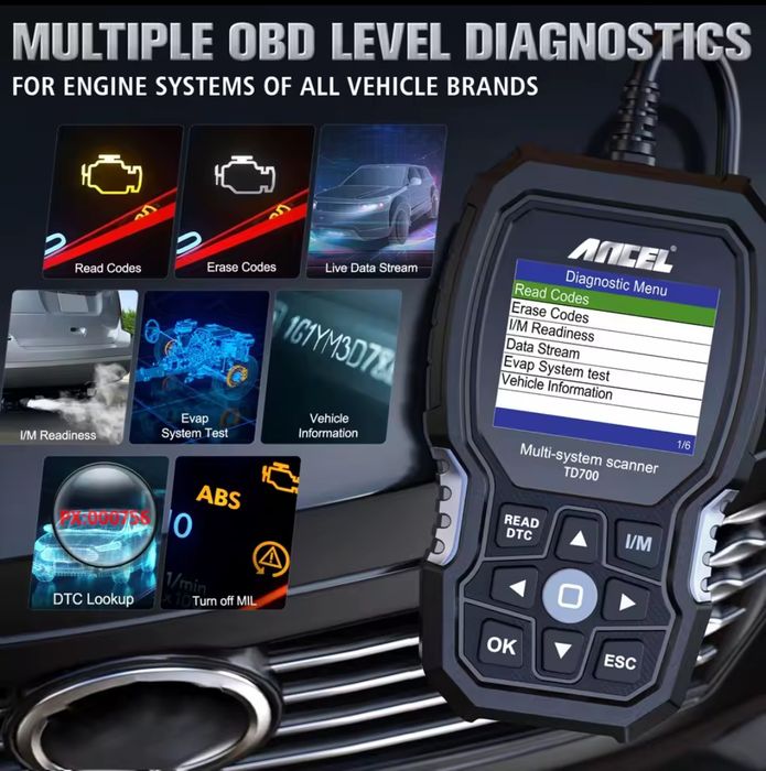 Scanner Automóvel OBD2 Ancel TD700 p/ Toyota, Lexus NOVO