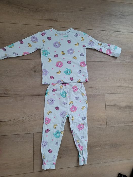 Piżama dziewczęca z długim rękawem  ciasteczka makaroniki