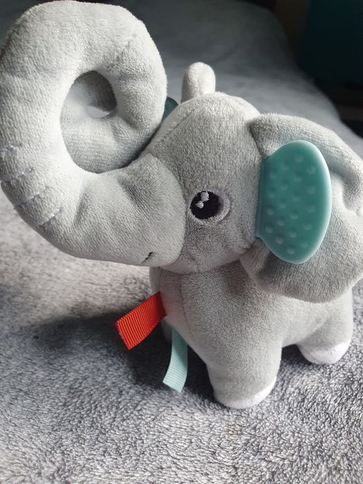 Słonik pluszowy przytulanka Babyono zabawka sensoryczna z grzechotką
