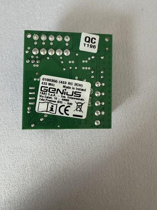 3x pilot GENIUS ECHO TX4 RC 433 MHz + odbiornik 2CH FAAC 6100355