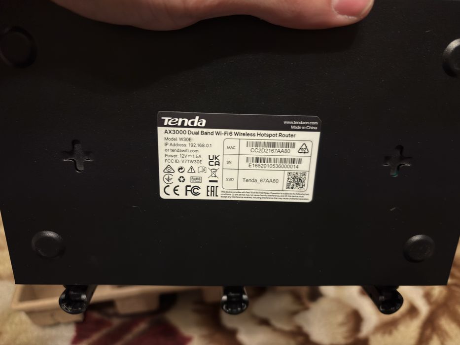 Роутер Tenda W30E wifi6 AX3000