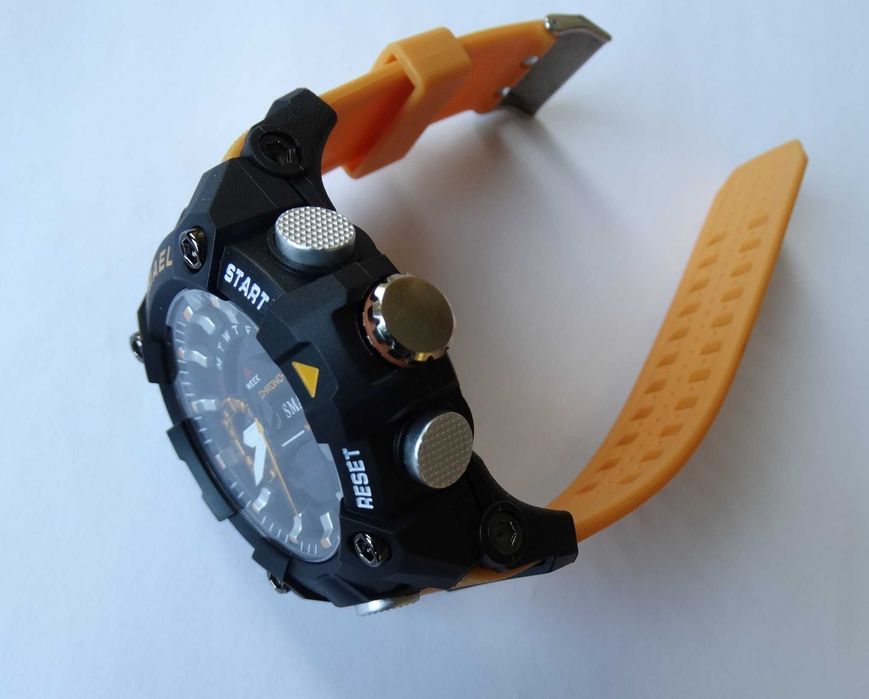 Zegarek pomarańczowy Smael analogowo cyfrowy sportowy wojskowy WR50