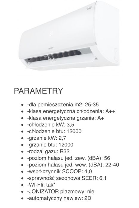 Klimatyzacja Rotenso Ukura 3,5kw montaż , serwis