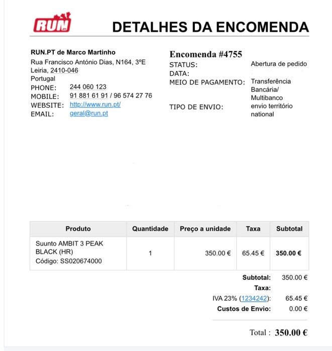 Relógio Suunto Ambit 3 Peak