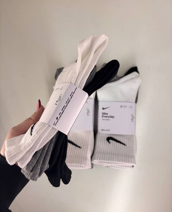 Skarpety Wysokie Białe Wielokolorowe 34-46 (3 paki)