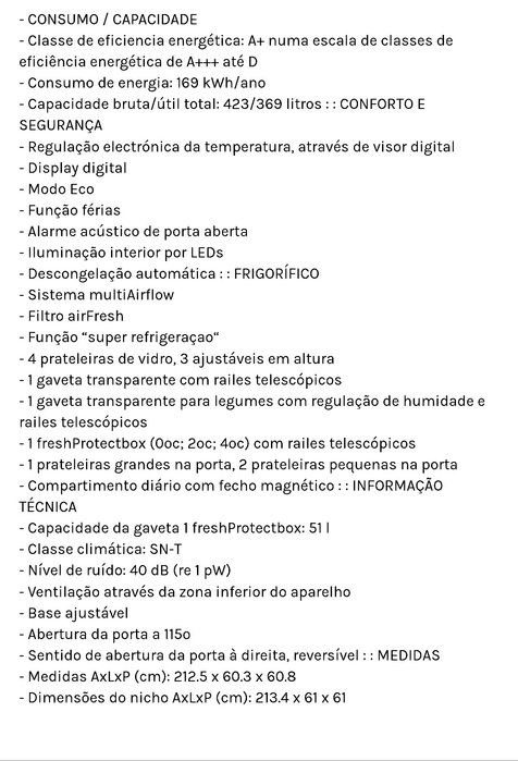 Frigorífico Siemens topo gama novo