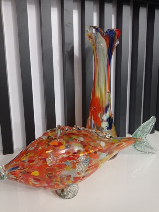 Szklana ryba i flakon PRL