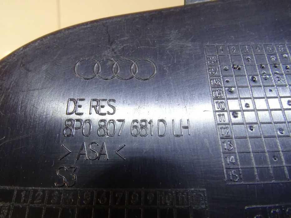 Audi S3 A3 8P0 Kratka Zderzaka Lewa 8P0807681D LLU