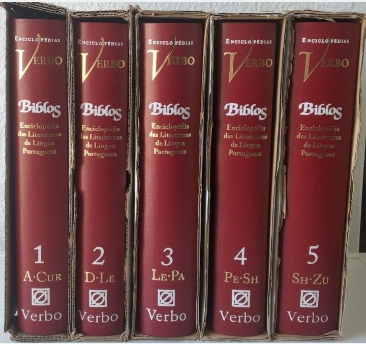 Biblos - Enciclopédia Verbo das Literaturas de Língua Portuguesa - 5 livros novos nas caixas originais