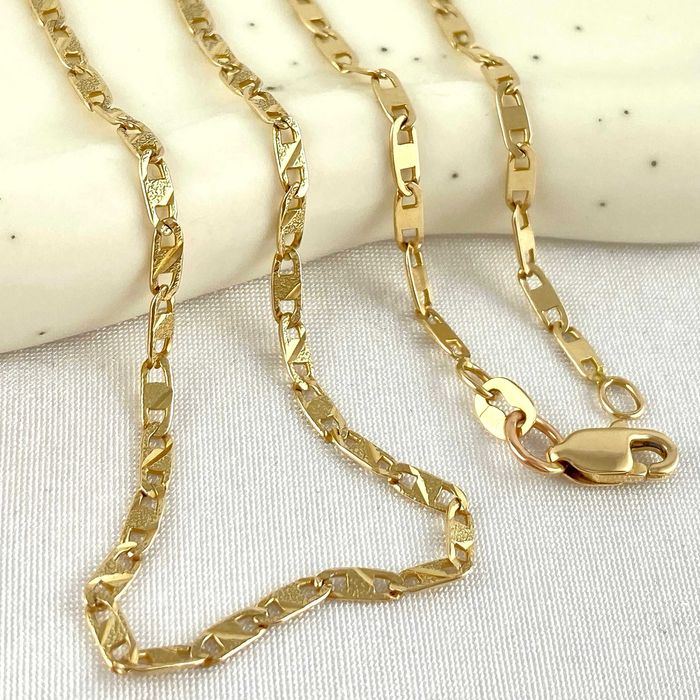 ZŁOTY łańcuszek GUCCI pełny dwustronny PRÓBA 583 (14K) 45cm - jak NOWY