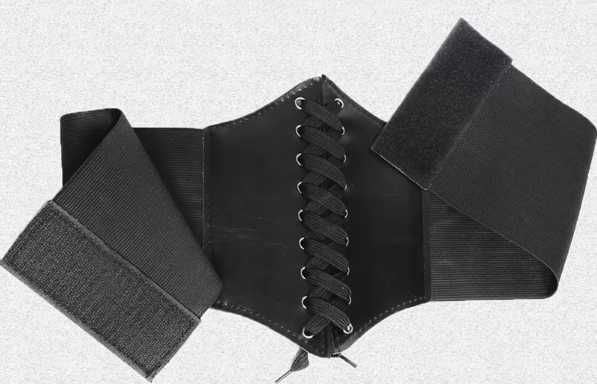 Эластичный корректирующий пояс-корсет для талии на шнуровке и липучке