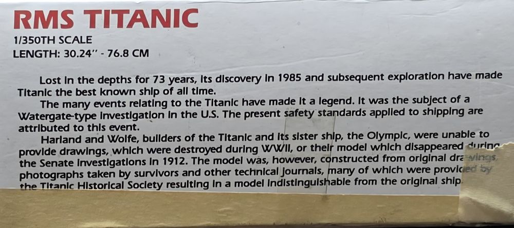 RMS Titanic model do sklejania