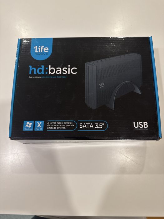 Caixa Externa HDD 3.5” SATA USB – Nova (Nunca Usada)