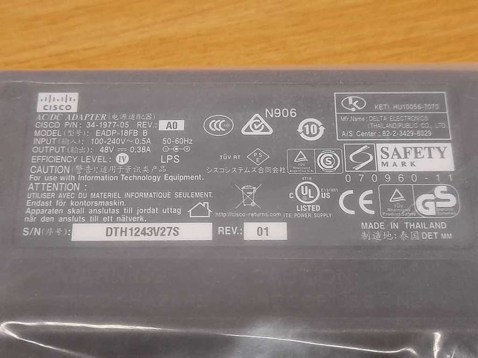 Cisco EADP-18FB AC/DC Adapter 48V 0.38A 50/60Hz64585101256962122