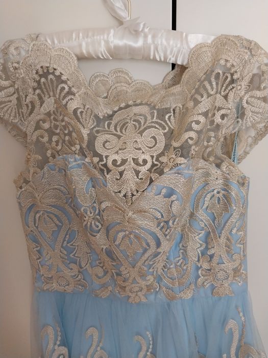 Vestido renda azul