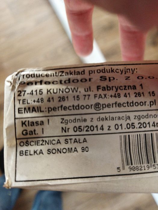Ościeżnica stała Perfect Door dąb Sonoma prawa