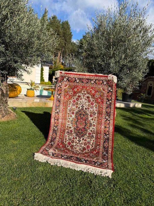Nowy Dywan Jedwabny R. Tkany Perski GHOUM / Qom 180x100 galeria 28 tyś
