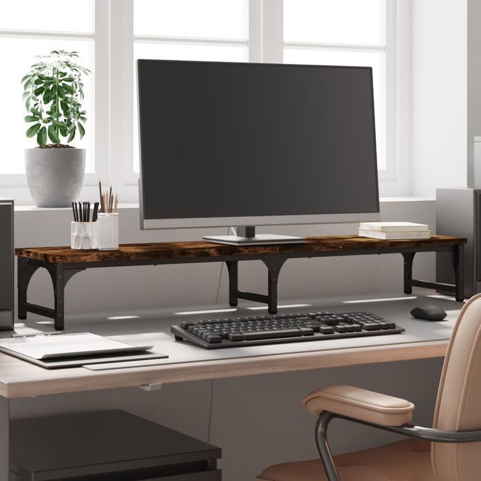 Vidaxl Podstawka Pod Monitor, Przydymiony Dąb, 105X23X15,5 Cm