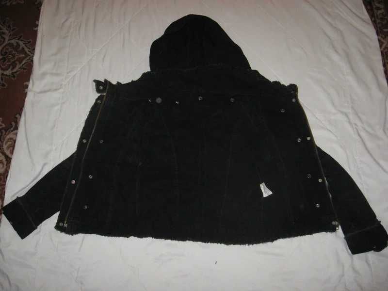 Kurtka katana czarna damska mała na zamek kaptur chowany 5 kieszeni XS