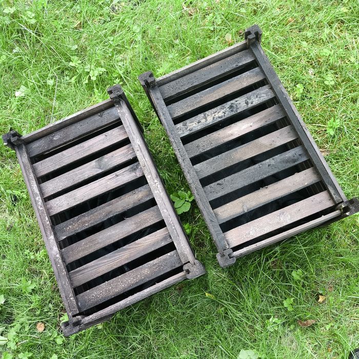 Zestaw 2 szt. duże donice ogrodowe 60 x 31 x 39 cm - dobry stan
