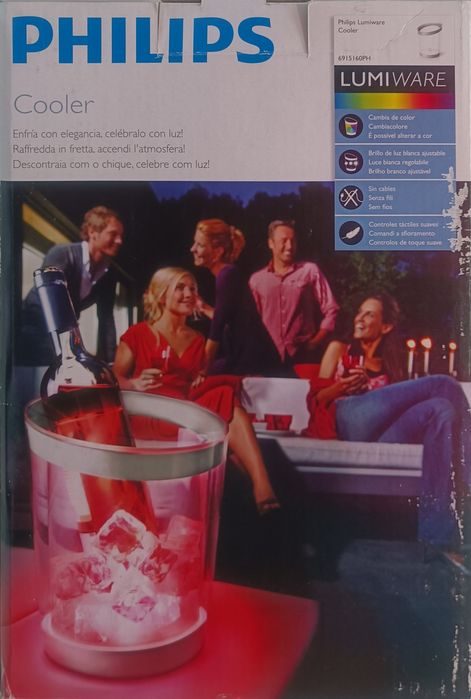 Balde de gelo com luzes