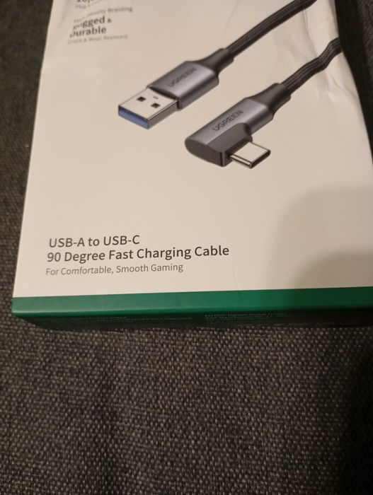 Kabel kątowy Ugreen US334 USB-C / USB-C 90º 100W 480Mb/s 2m