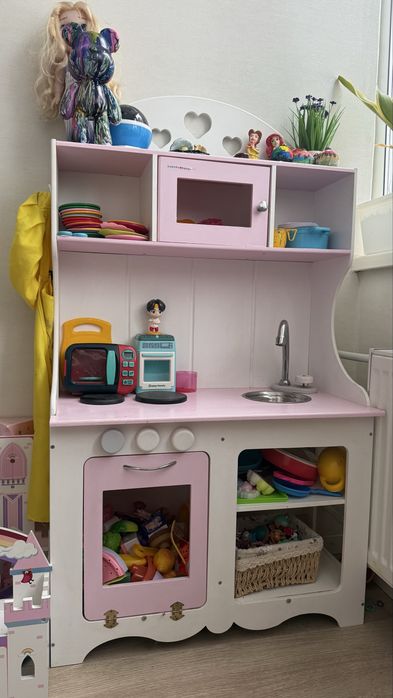 Кухня дитяча деревяна рожева