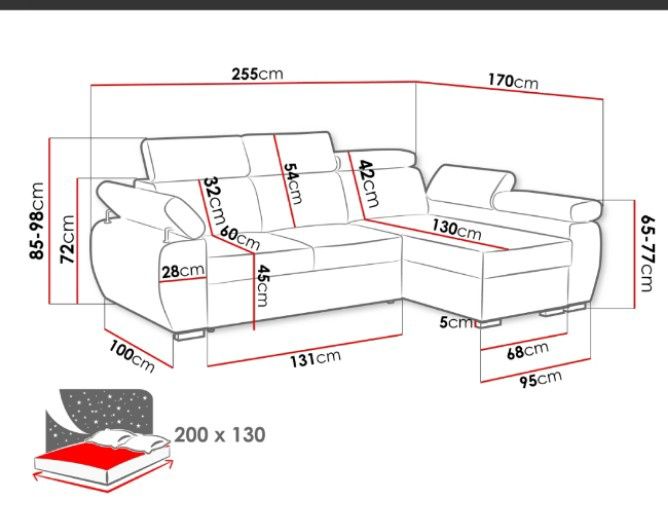 Narożnik z funkcją spania
