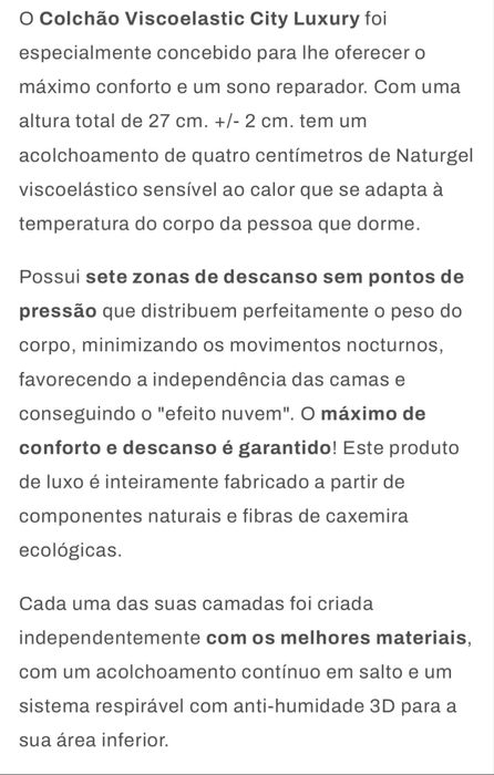 Colchão viscoelastico