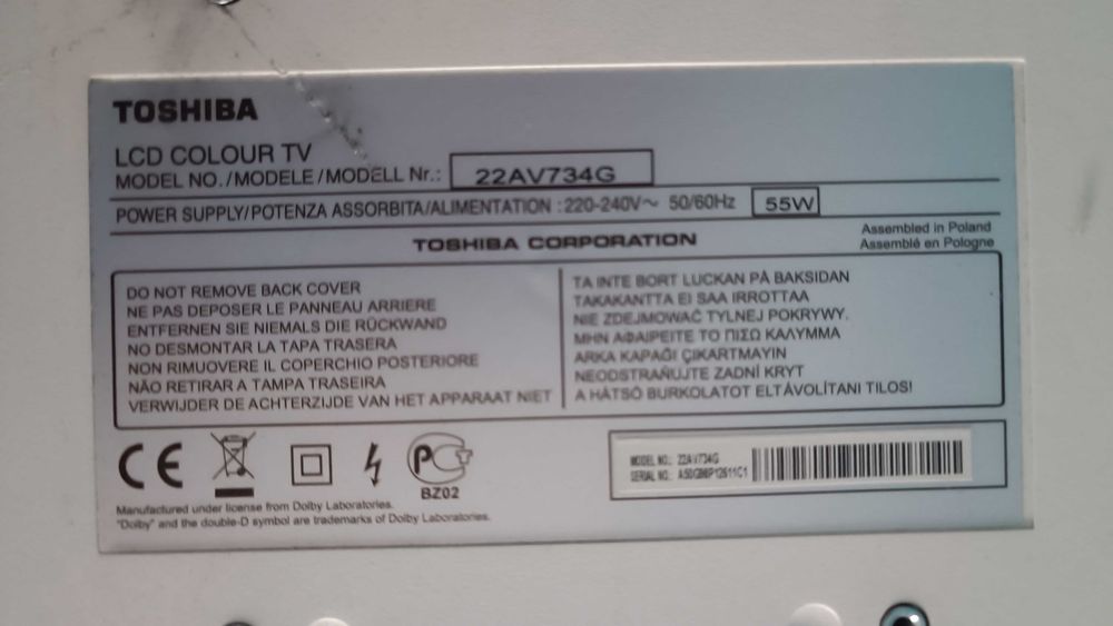 TV LCD 22" Toshiba Branco