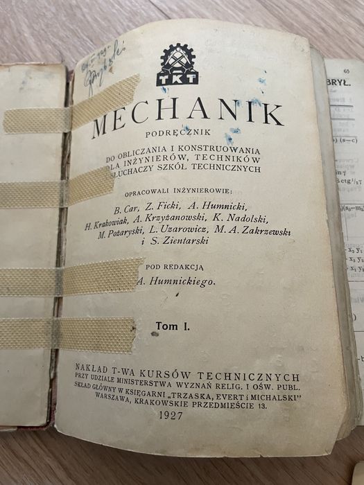 Ja Mechanik - podręcznik dla inżynierów - 1927 r do renowacji