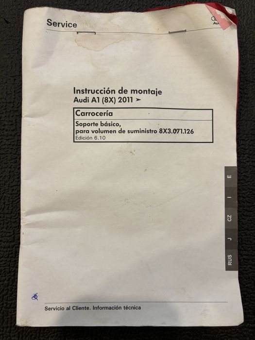 Barras tejadilho Audi A1 8X 2011