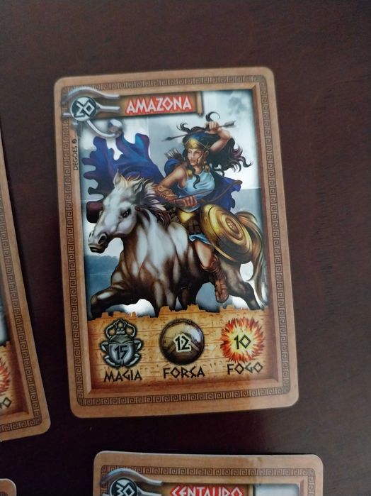 Lote 4 cartas Mythomania, Elma Chips, Centauro, Amazone e Isis