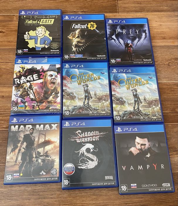 Sony PS4: Fallout, Prey, Орден 1886, Жизнь После, Mad Max, Одни из Нас