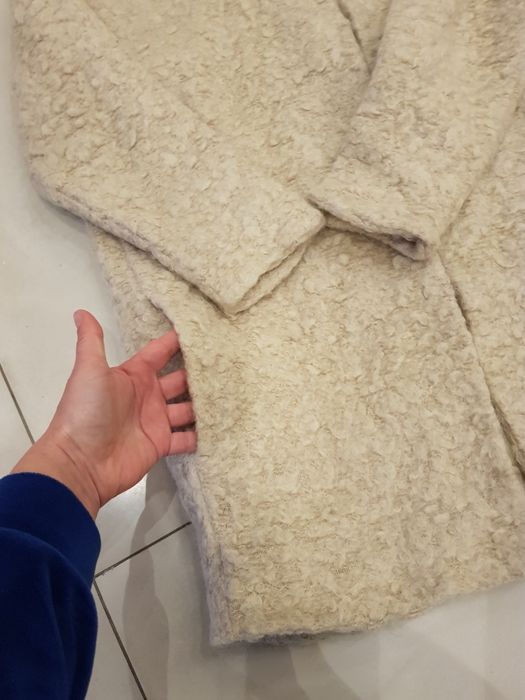 WEŁNIANY  przejściowy  lekki wiosenny płaszcz oversize  narzutka M 38