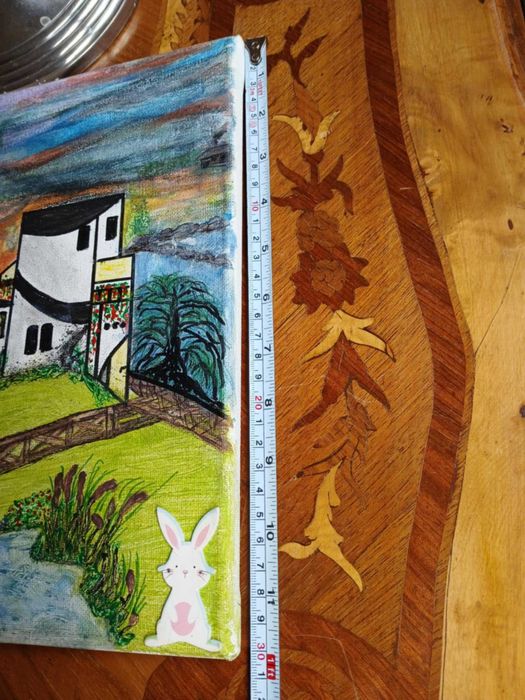 Obraz ręcznie malowany na płótnie "Nowoczesne Miasto" wymiary 40x30cm