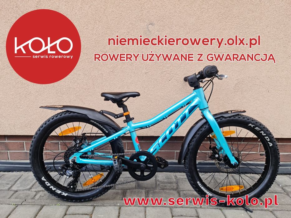 Rower dziecięcy SCOTT koła 20 SHIMANO aluminium rabat okazja POLECAM FV 23 % jak nowy po serwisie