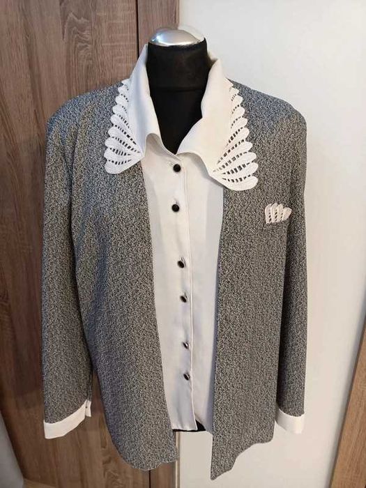 Bluzka Koszula Z Kołnierzykiem Vintage Taipol Rozmiar L