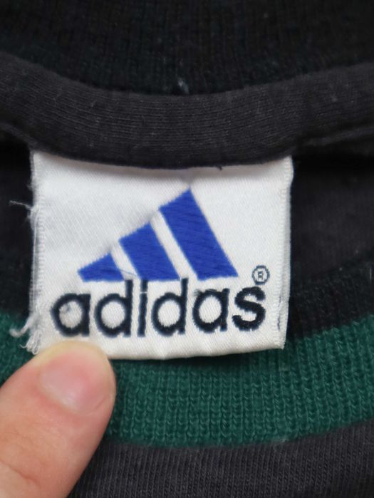 Adidas Vintage Retro Green Black Tshirt koszulka z krótkim rękawem
