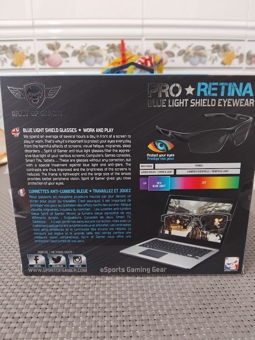 Óculos gaming anti luz azul Spirit of Gamer PRO RETINA novos selados