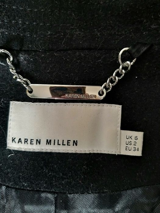 Karen Millen płaszcz z wełną, moherem i alpaką rozm. 34  elegancki  zi
